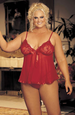 Shirley of Hollywood SoH-HL 96121Q (Plus Size) Red One Size