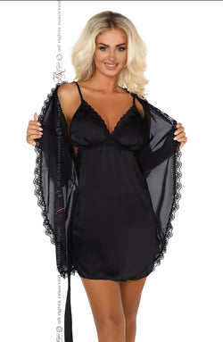 Beauty Night BN6487 Shannon Dressing Gown Black