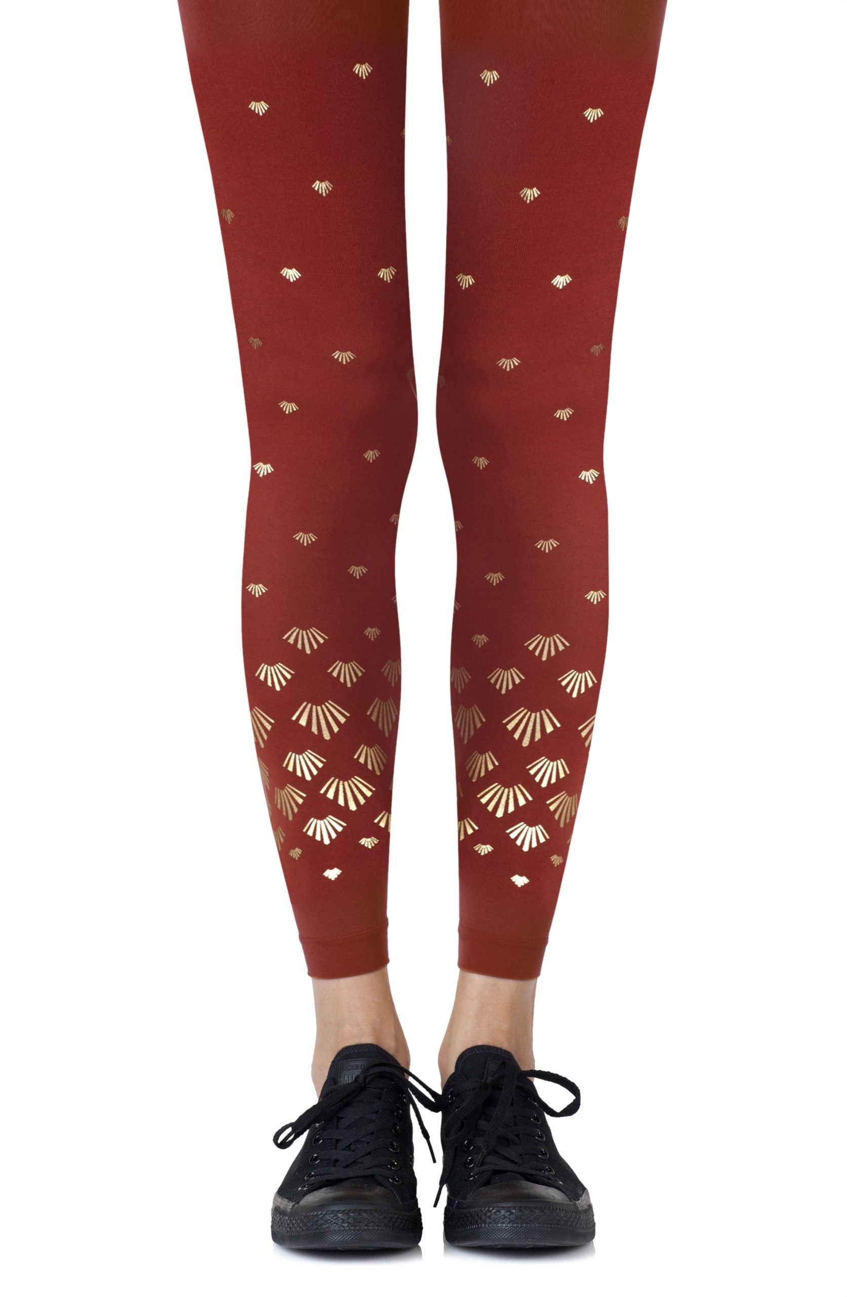 Zohara "Shell Out" Rust Footless Tights