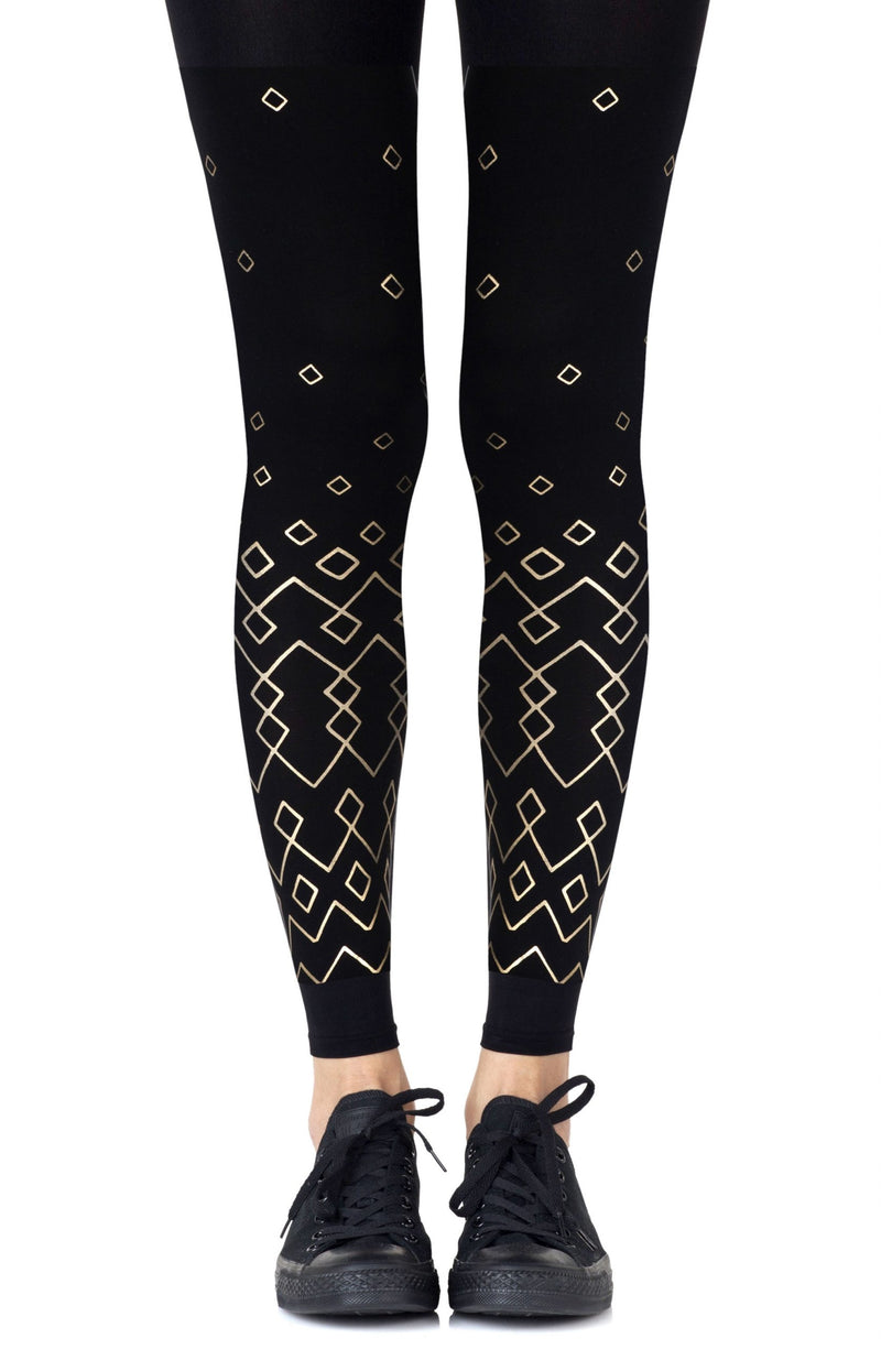 Zohara "Diamonds Are Forever" Black Footless Tights