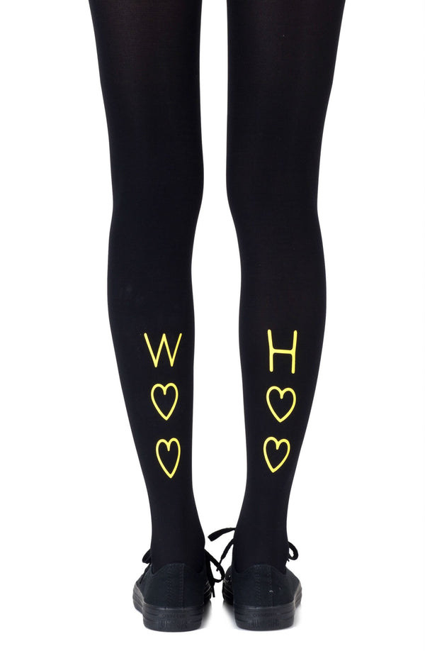 Zohara "Party In The Back/Front" Black Tights